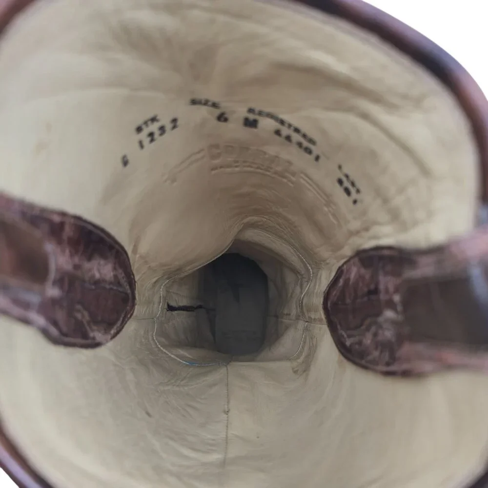 Corral Cowgirl Women's 6M Tall Brown Gray Studded Leather Cowboy Western Boots - Picture 12 of 14